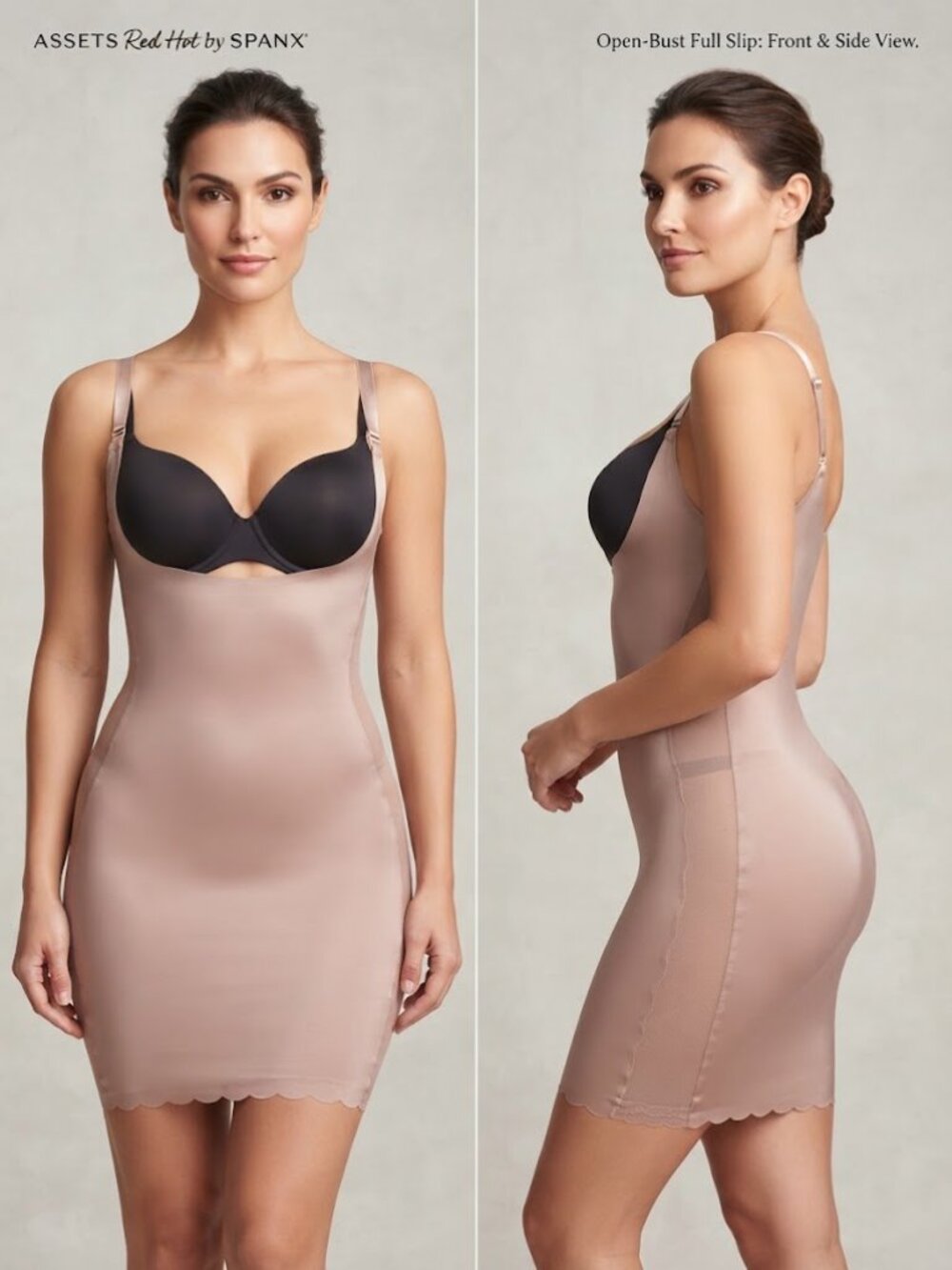 Asset's Spanx Red Hot Super Shaping Open-Bust Dusty Rose Full Slip Sz Medium NEW